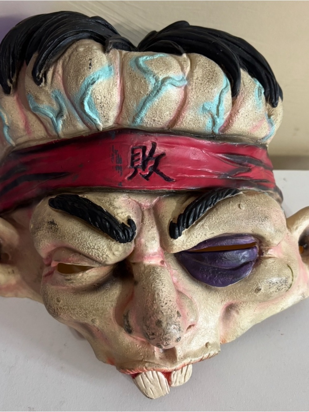 Rubber Halloween Mask Fighter Bruised Face